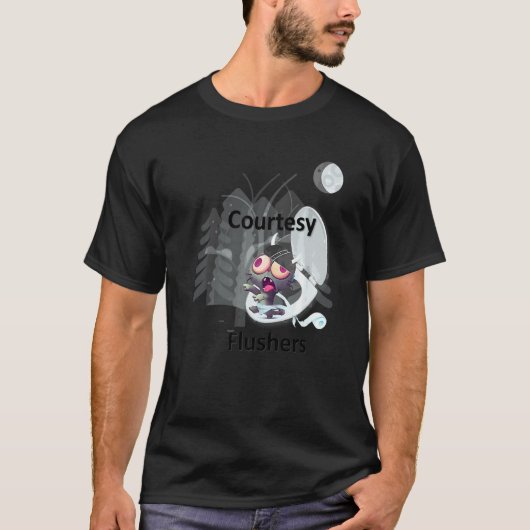 礼儀正しいフラッシャー ゾンビ猫 Tシャツ (正面)