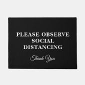 礼儀正しい白黒の社交的な態度 ドアマット (正面)