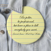 "礼儀正しくしなさい"元不機嫌ドッグマティス引用文 缶バッジ (インサイチュ)