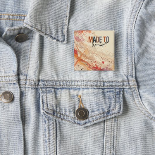 礼拝するために創造された -  inspirationalなクリスチャンの名言 缶バッジ (インサイチュ)