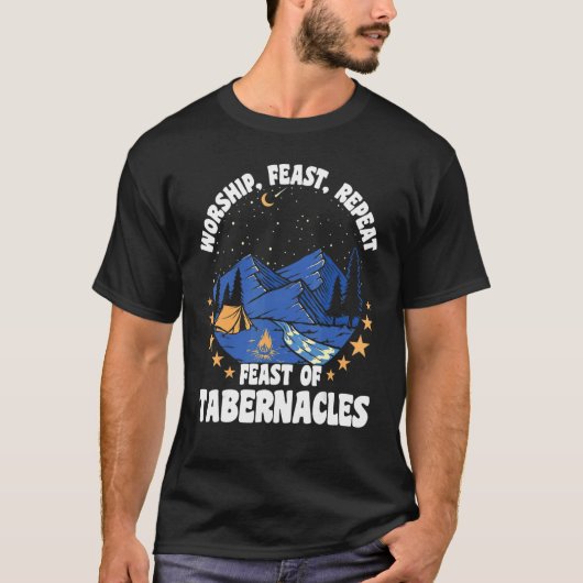 礼拝の饗宴とタブールズスクの繰り返し Tシャツ (正面)