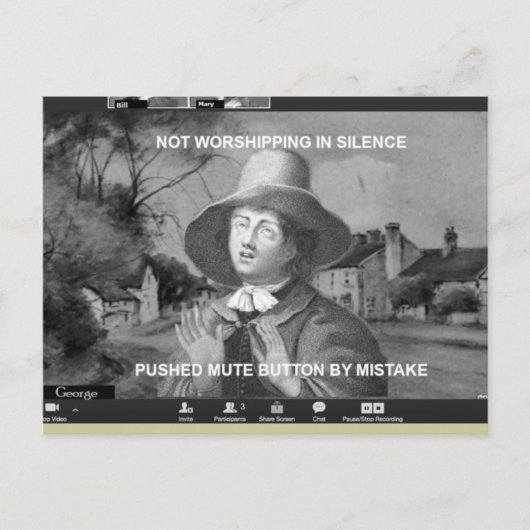 礼拝はがき用のオンラインクエーカー会議 ポストカード (正面)