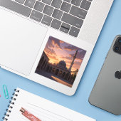 礼拝への呼びかけ – モスクのミナレットアートスクエア シール (ノートパソコンとiPhone)