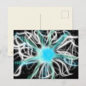 礼拝アートアクアホワイトブルーオンブラック2017年10月ESSL ポストカード (正面/裏面)