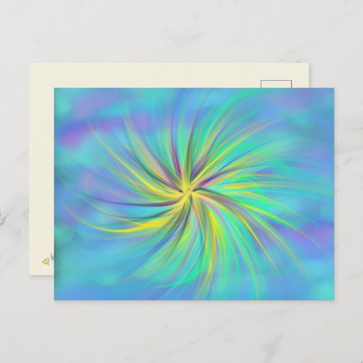 礼拝アートイエローアクアブルーパープル2017年9月ESSL ポストカード (正面/裏面)