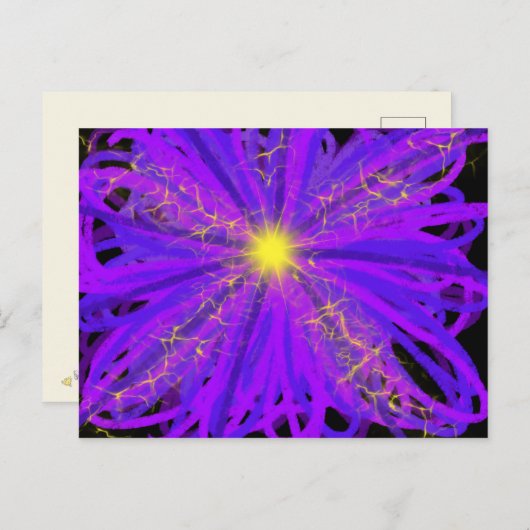 礼拝アートイエロー&パープルスター2017年12月ESSL ポストカード (正面/裏面)