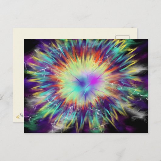 礼拝アートピンクアクアブルーイエロー10月20日ESSL ポストカード (正面/裏面)