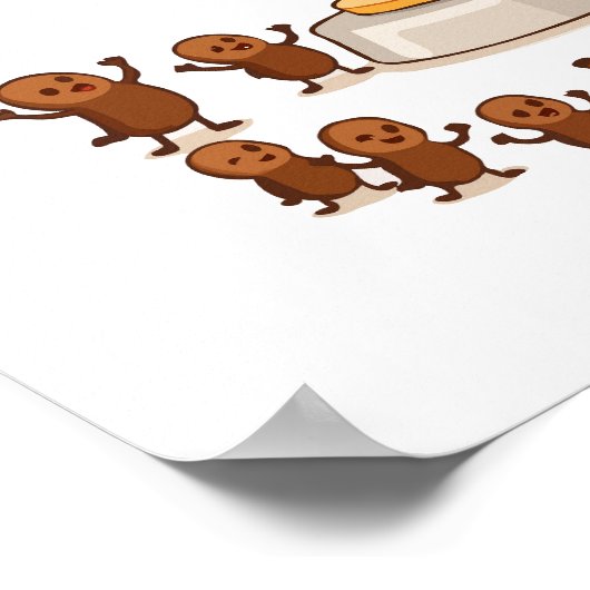 礼拝コーヒー – 愛らしい豆の信者 ポスター (角)