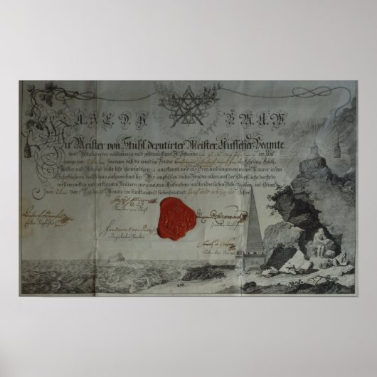 礼拝師の発行した証明書 ポスター (正面)