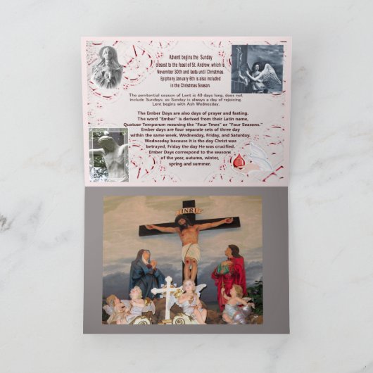 礼拝式の出現のクリスマスは情報及び写真を貸しました シーズンカード (内部)