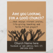 礼拝招待状.バイブル。ヒーリング。祈りの言葉.教会 チラシ (正面)