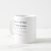 "礼拝時間:遅いが、常に彼の恵みの中で" コーヒーマグカップ (正面左)