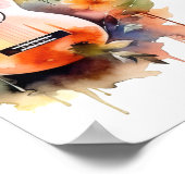 礼拝水カラーフローラギター詩篇98:4ポスター ポスター (角)