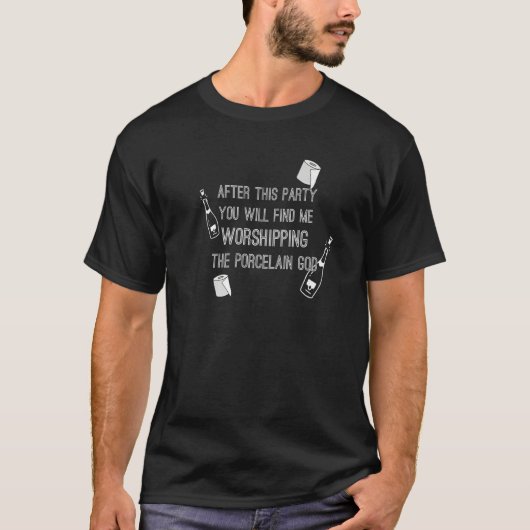 礼拝用陶器神飲パーティー便器吐物 Tシャツ (正面)