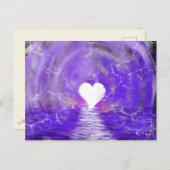 礼拝芸術ホワイトハートパープルリバー10月7日17 HC ポストカード (正面/裏面)
