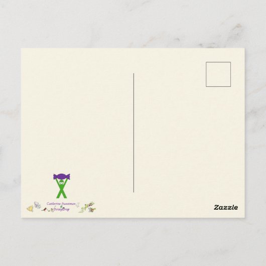 礼拝芸術ホワイトハートパープルリバー10月7日17 HC ポストカード (裏面)