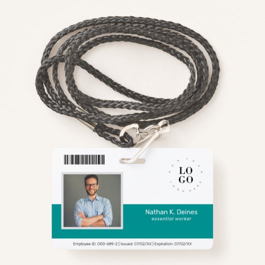 社パーソナライズされた員写真ID会社のセキュリティ バッジ (正面ランヤード)