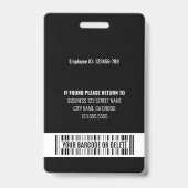 社パーソナライズされた員写真ID縦書きバッジ バッジ (裏面)