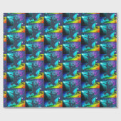 社交ダンスのカップルのステージライトおよび音楽 ラッピングペーパー (フラット)