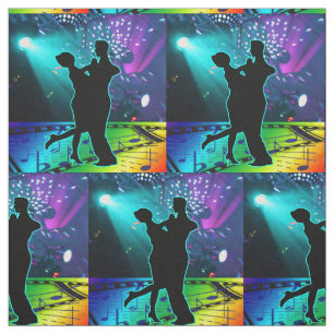 社交ダンスのカップルはライトおよび音楽#2を上演します ファブリック