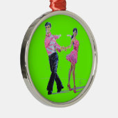 社交ダンスのクリスマスツリーのオーナメントCha Cha メタルオーナメント (右)