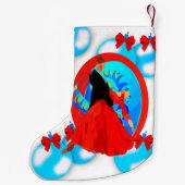 社交ダンスのダンサーとオーナメントと弓クリスマス スモールクリスマスストッキング (裏面)