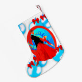 社交ダンスのダンサーとオーナメントと弓クリスマス スモールクリスマスストッキング (裏面 (吊り時))