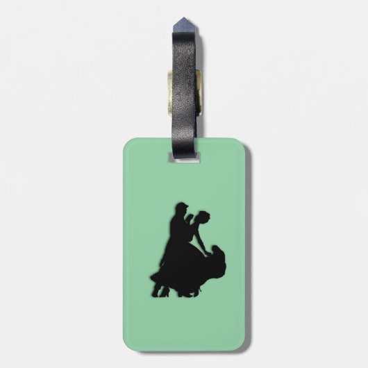 社交ダンスのダンサーのシルエット ラゲッジタグ (裏面縦)