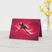 社交ダンスのダンサーの挨拶状-空白のなカード カード (黄色い花)