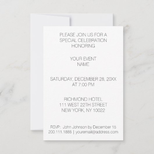 社交ダンスクラシックダンスフェスティバルVIP招待状 招待状 (裏面)