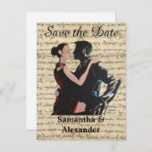 社交ダンスダンサーが日付を保存 案内ポストカード (正面/裏面)