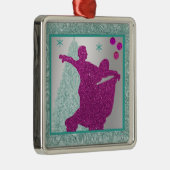 社交ダンスダンサーとオーナメントツリーのクリスマス メタルオーナメント (右)