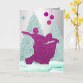 社交ダンスダンサーとオーナメント雪クリスマス カード (黄色い花)