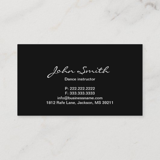 社交ダンスダンサーのスポットライト丹後教室 名刺 (裏面)