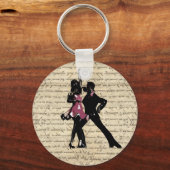 社交ダンスダンサーのヴィンテージ紙 キーホルダー (正面)