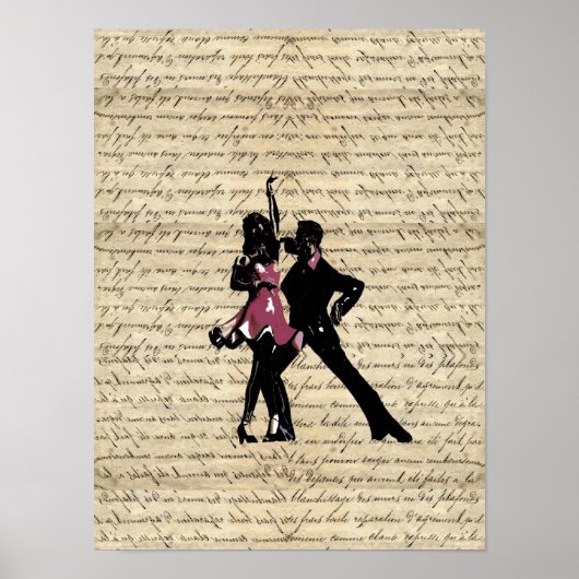社交ダンスダンサーのヴィンテージ紙 ポスター (正面)