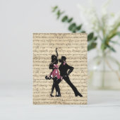 社交ダンスダンサーのヴィンテージ紙 ポストカード (スタンド正面)