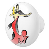 社交ダンスダンサー踊りカップルのスイングダンス セラミックノブ (右)