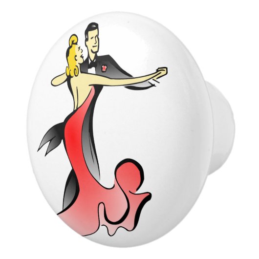 社交ダンスダンサー踊りカップルのスイングダンス セラミックノブ (右)