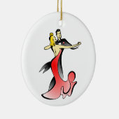 社交ダンスダンサー踊りカップルスイングダンス セラミックオーナメント (右)
