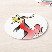 社交ダンスダンサー踊りカップルスイングダンス ラウンドペーパーコースター (アングル)