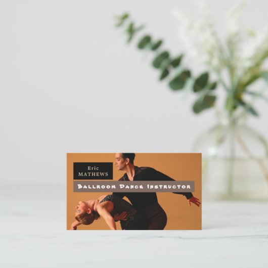 社交ダンスダンサー、踊りインストラクター 名刺 (スタンド正面)
