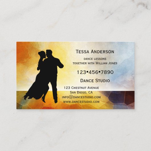 社交ダンスダンスインストラクター名刺 名刺 (裏面)