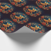 社交ダンスダンスカップルのクリスマス ラッピングペーパー (角)