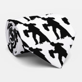社交ダンスダンスカップルのシルエットタイブラック/ホワイト ネクタイ (ロール)