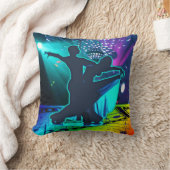 社交ダンスダンスカップルステージライトと音楽 クッション (ブランケット)