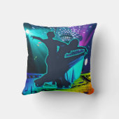 社交ダンスダンスカップルステージライトと音楽 クッション (裏面)