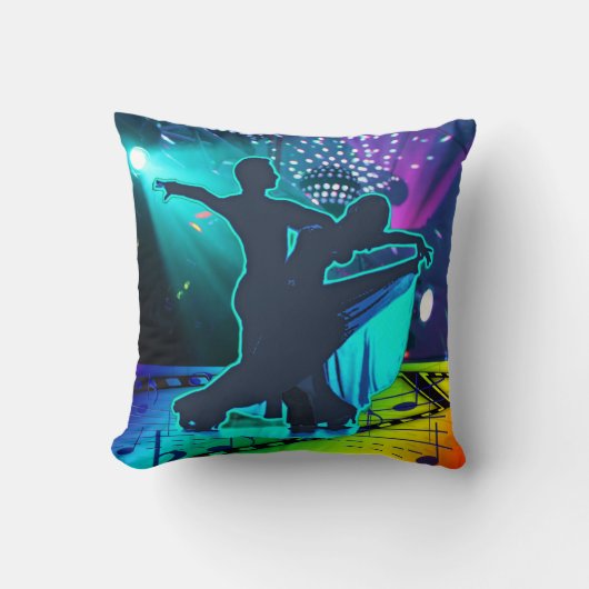 社交ダンスダンスカップルステージライトと音楽 クッション (正面)