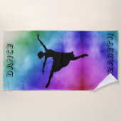 社交ダンスバレリナウォータカラー ビーチタオル (正面)