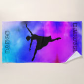 社交ダンスバレリナ水彩ビーチタオル ビーチタオル (正面)